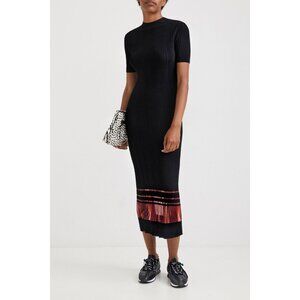 DESINGUAL Women's Pleated Midi Dress Size XS In Black